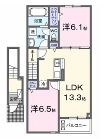 余部駅 徒歩42分 2階の物件間取画像